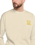 GUSTATORY Coffee Over Bills Cotton Blend Embroidered Sweatshirt