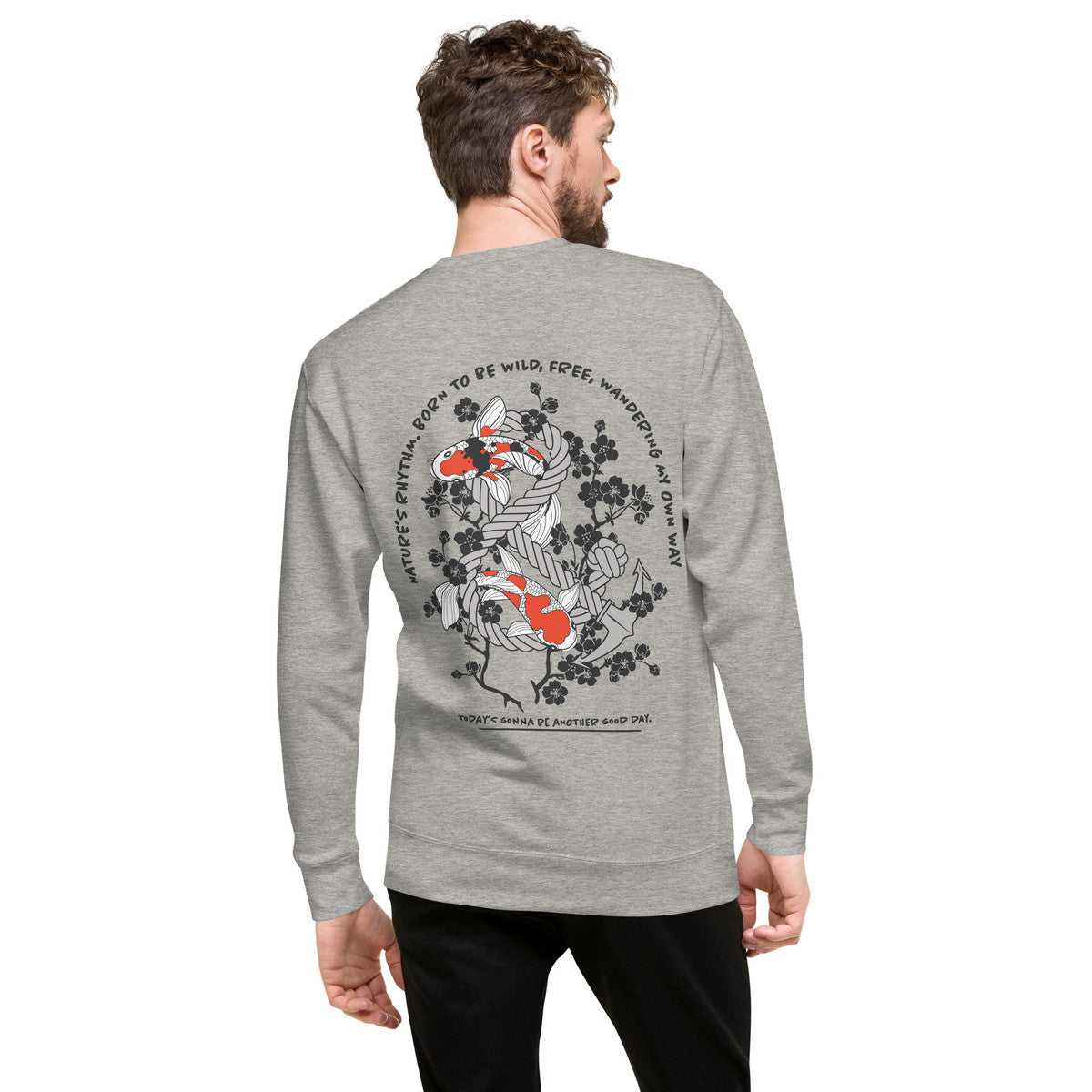 Koi Fish Another Good Day Cotton Blend Sweatshirt