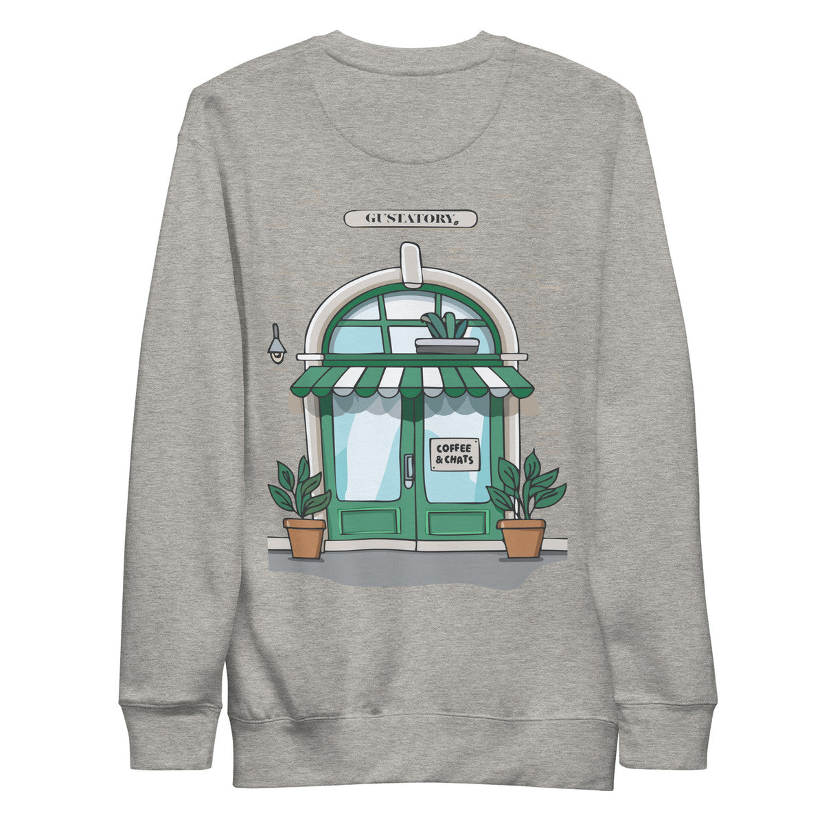 GUSTATORY Coffee &amp; Chats Cotton Blend Embroidered Sweatshirt