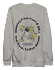 GUSTATORY Coffee Over Bills Cotton Blend Embroidered Sweatshirt