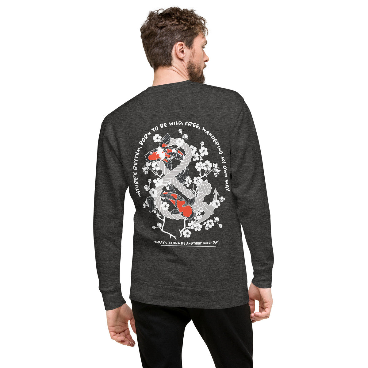 Koi Fish Another Good Day Cotton Blend Sweatshirt