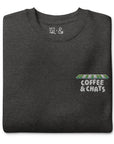 GUSTATORY Coffee & Chats Cotton Blend Embroidered Sweatshirt