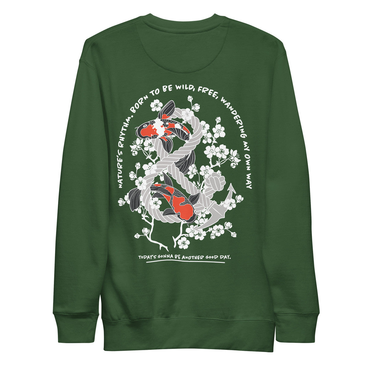 Koi Fish Another Good Day Cotton Blend Sweatshirt
