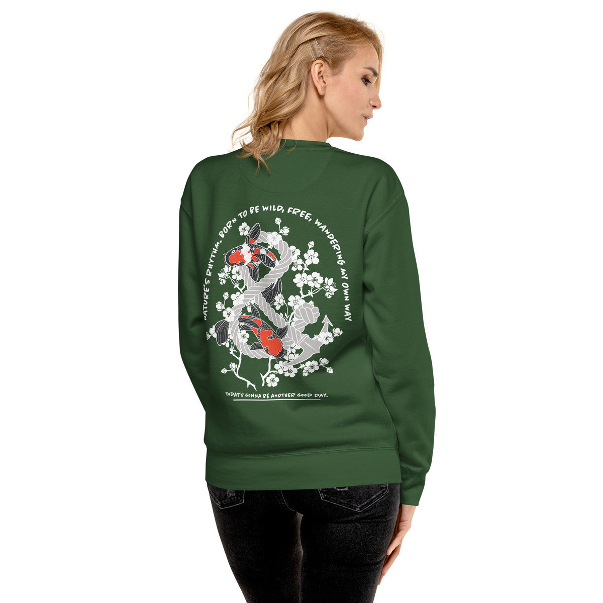 Koi Fish Another Good Day Cotton Blend Sweatshirt
