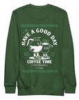 GUSTATORY Have A Good Day Cotton Blend Embroidered Sweatshirt
