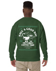 GUSTATORY Have A Good Day Cotton Blend Embroidered Sweatshirt
