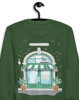 GUSTATORY Coffee & Chats Cotton Blend Embroidered Sweatshirt