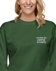 GUSTATORY Coffee & Chats Cotton Blend Embroidered Sweatshirt