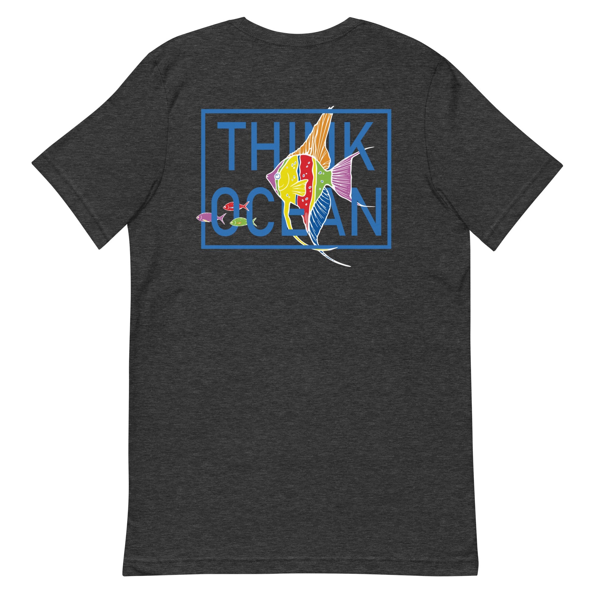 Think Ocean Fish Fluorescence Cotton Embroidered T-Shirt
