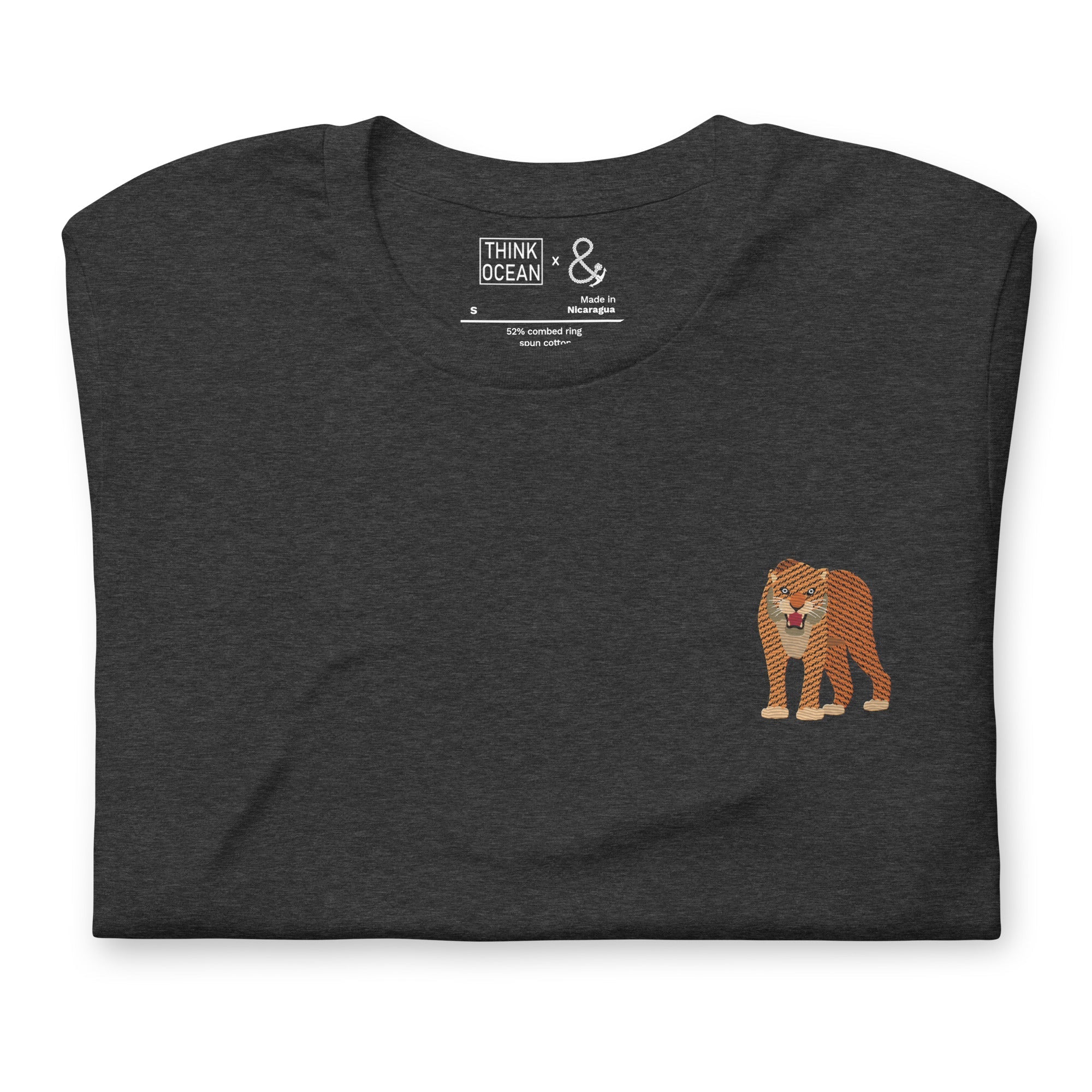 Think Ocean Tiger Aspirations Cotton Embroidered T-Shirt