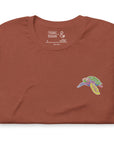Think Ocean Turtle Fluorescence Cotton Embroidered T-Shirt