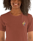 Think Ocean Fish Fluorescence Cotton Embroidered T-Shirt