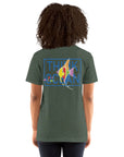 Think Ocean Fish Fluorescence Cotton Embroidered T-Shirt