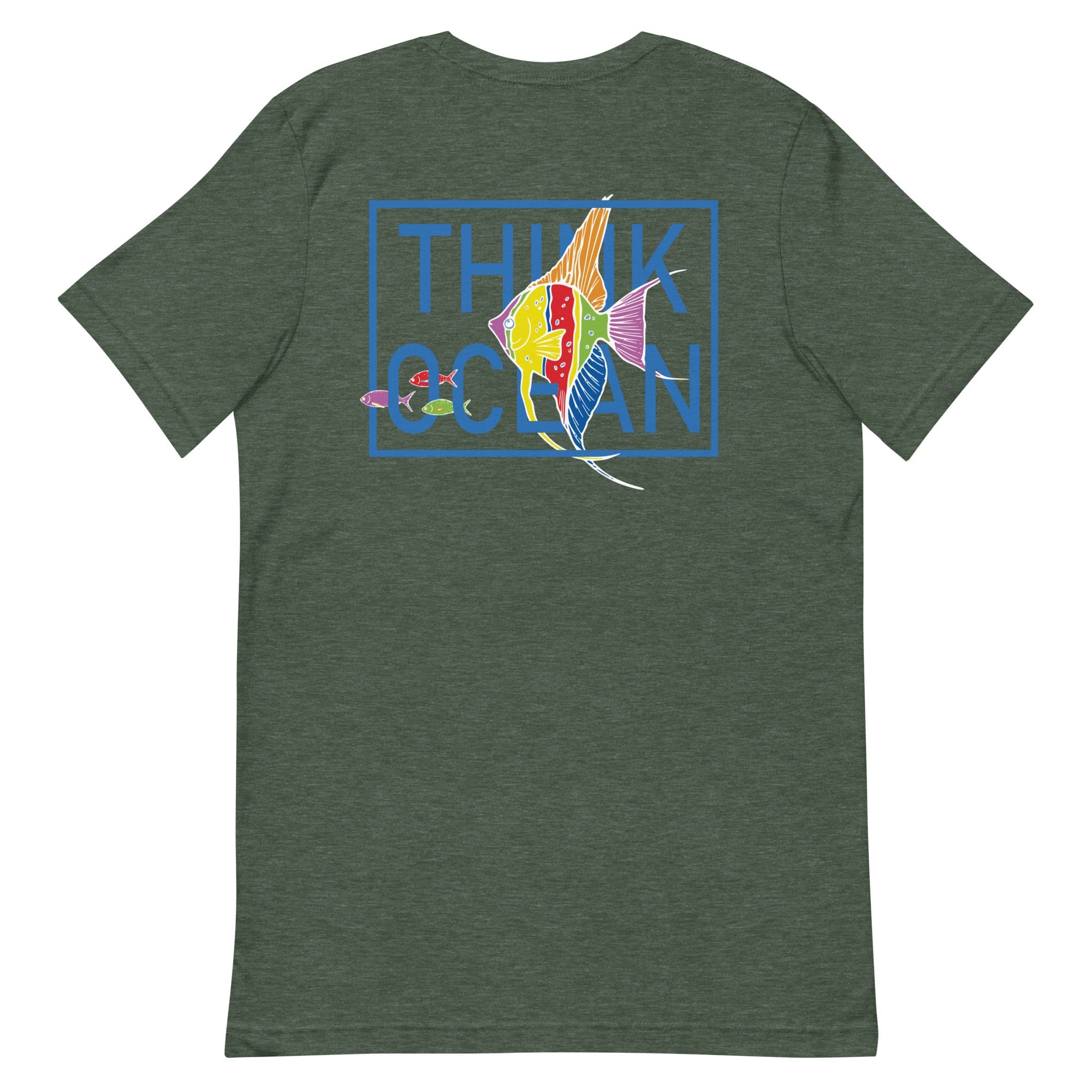 Think Ocean Fish Fluorescence Cotton Embroidered T-Shirt