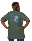 Think Ocean Jellyfish Fluorescence Cotton Embroidered T-Shirt