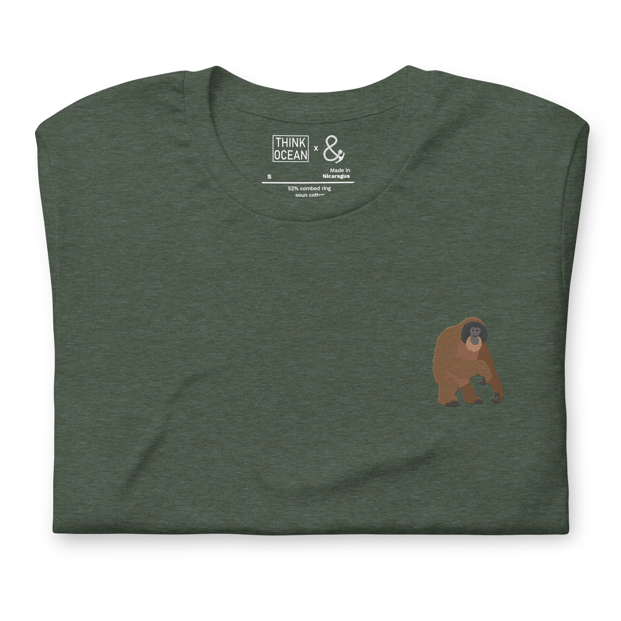 Think Ocean Orangutan Aspirations Cotton Embroidered T-Shirt