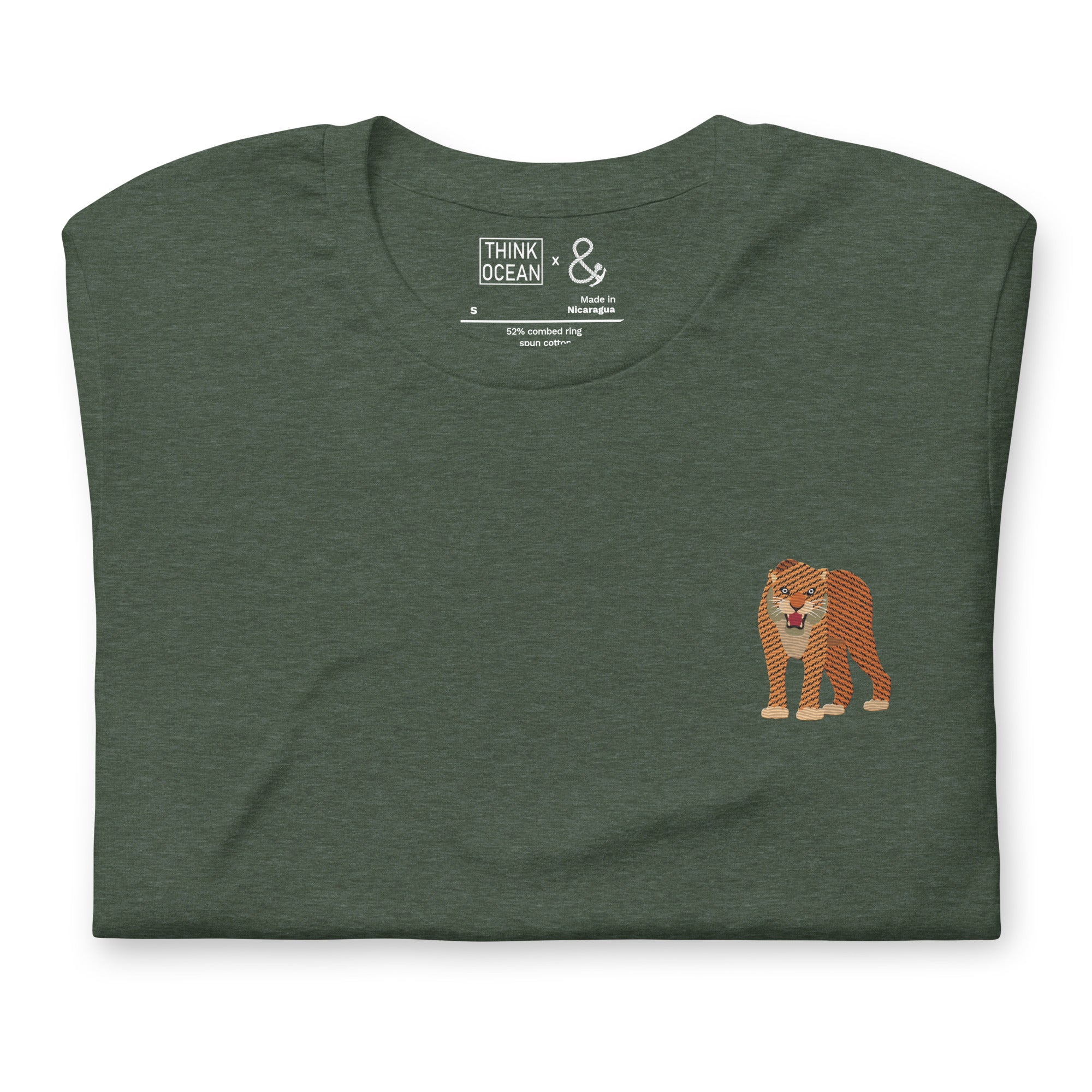 Think Ocean Tiger Aspirations Cotton Embroidered T-Shirt