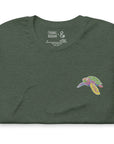 Think Ocean Turtle Fluorescence Cotton Embroidered T-Shirt