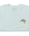 Think Ocean Turtle Fluorescence Cotton Embroidered T-Shirt