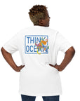 Think Ocean Octopus Fluorescence Cotton Embroidered T-Shirt
