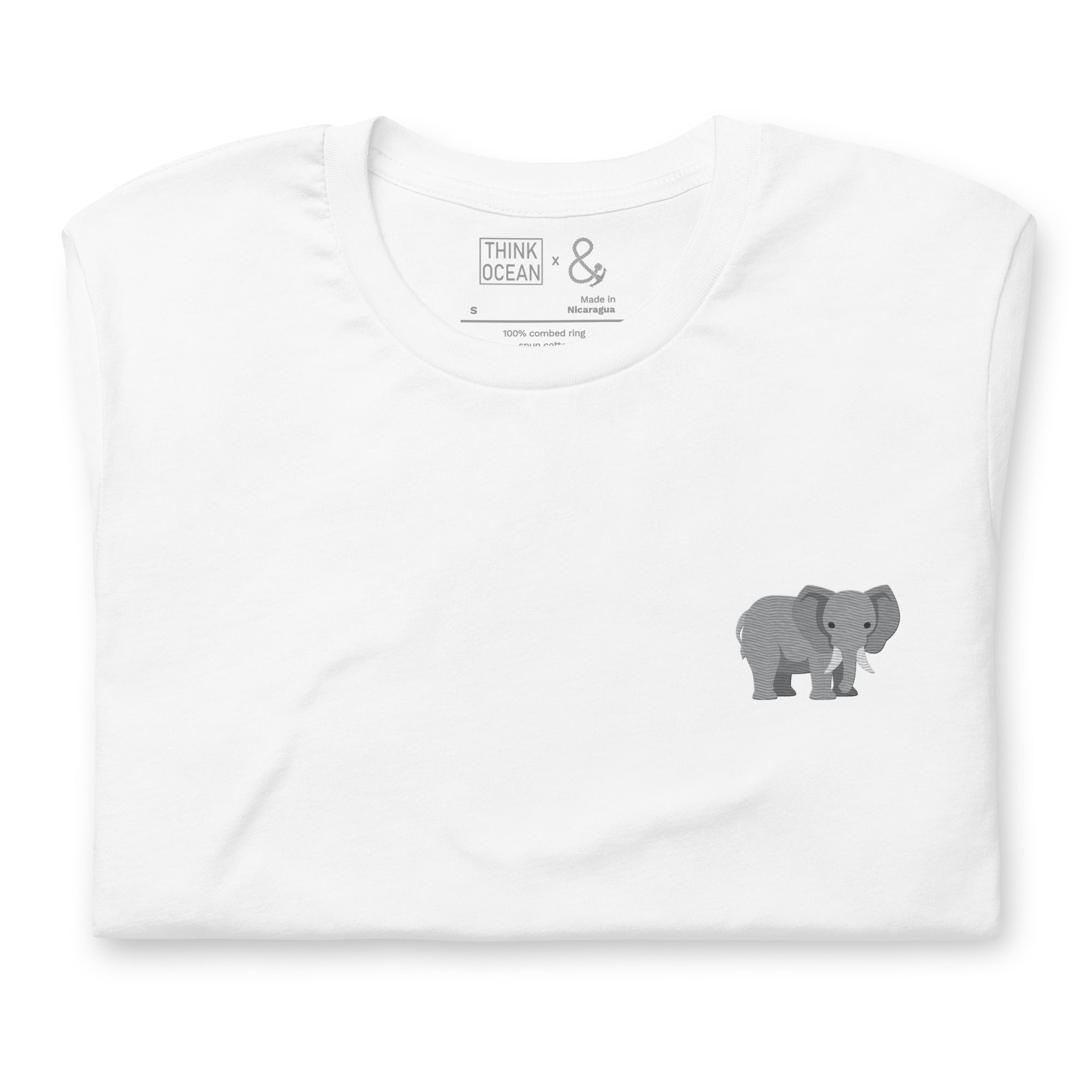 Think Ocean Elephant Aspirations Cotton Embroidered T-Shirt