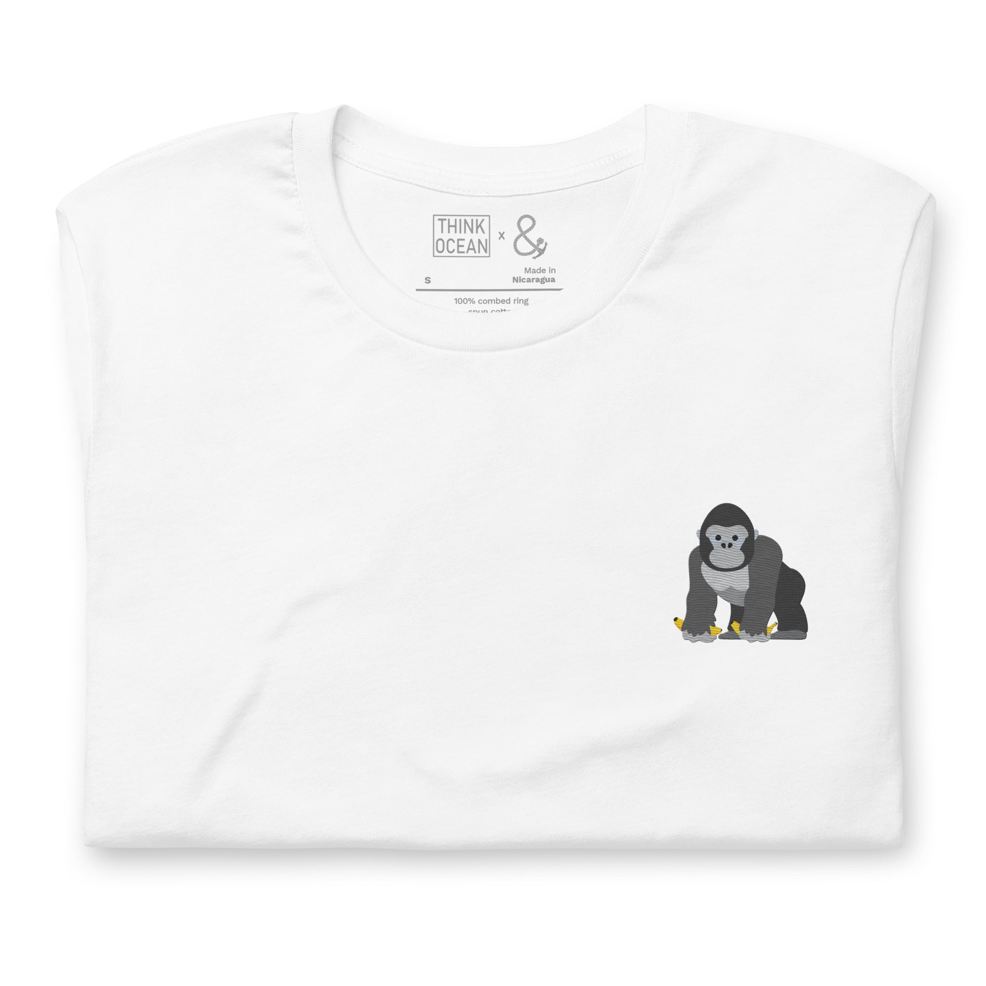 Think Ocean Gorilla Aspirations Cotton Embroidered T-Shirt