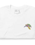 Think Ocean Turtle Fluorescence Cotton Embroidered T-Shirt