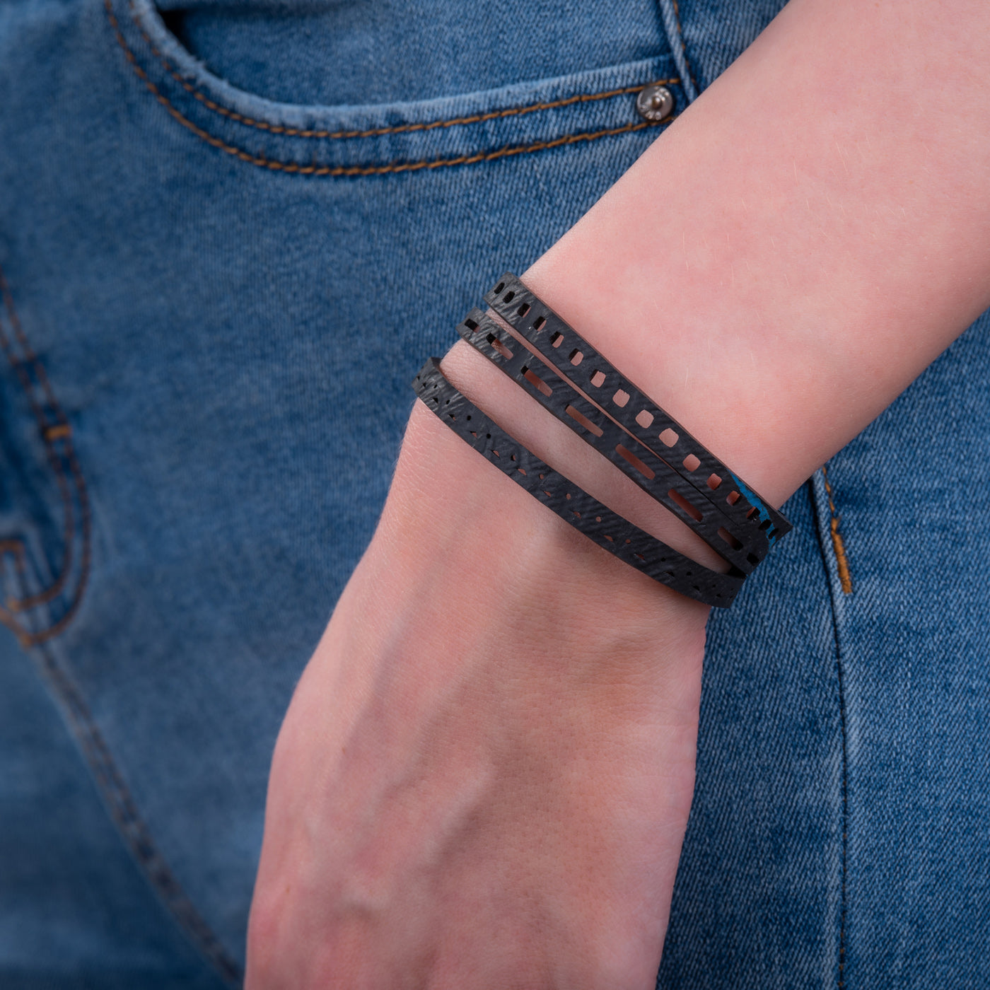 Triplet Unisex Upcycled Inner Tube Bracelet Eco-Friendly-2