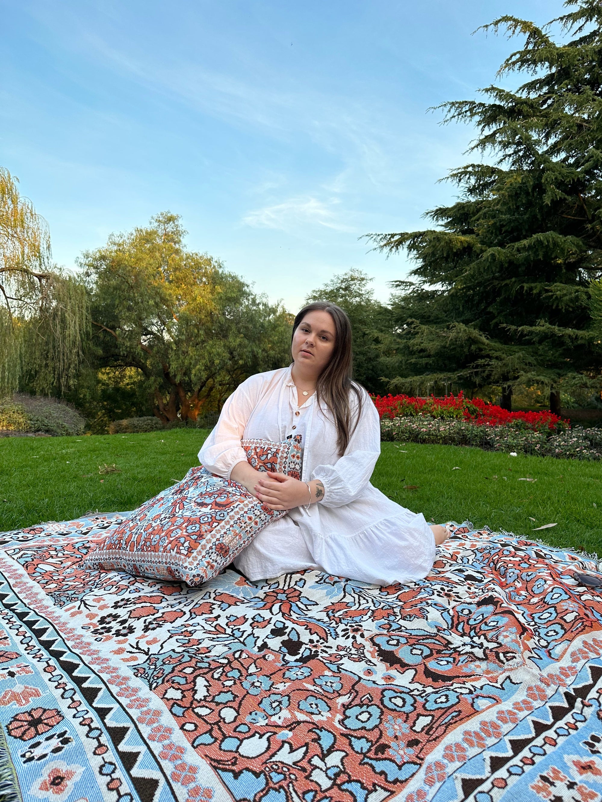 PS I Love You&#39; Woven Picnic Rug / Throw
