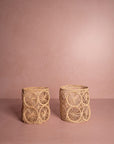 Atlántico Woven Hurricane Vase, Natural - Set of 2