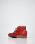 Red Leather Ankle Boots for Men
