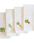 Embroidered Linen Napkins - Garden Veg