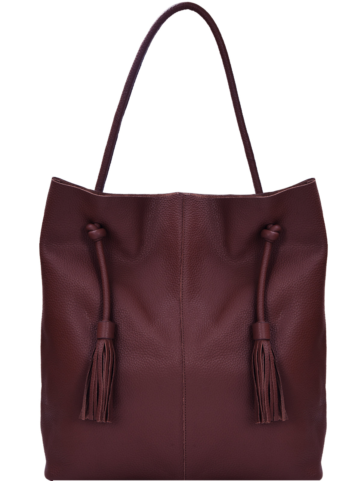 Burgundy Drawcord Leather Hobo Shoulder Bag Ethical Sustainable Brix Bailey Bag