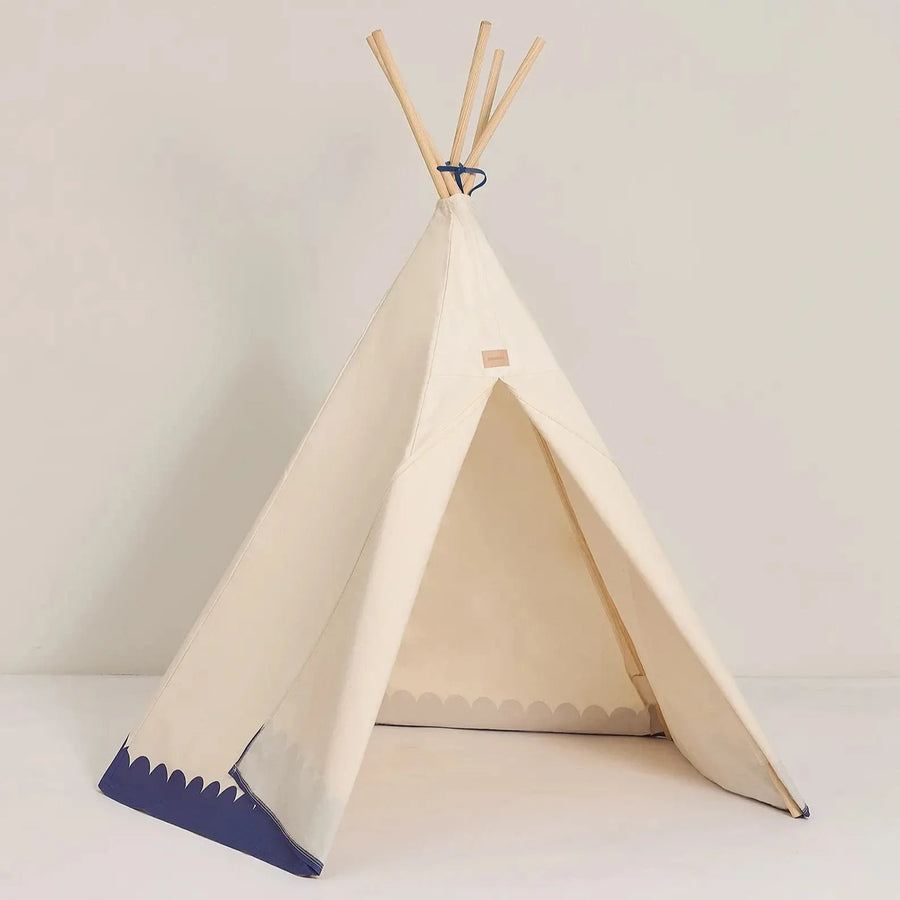 Luxury Arizona Vibes kids teepee, premium handcrafted play tent, stylish blue cotton, organic materials, best-selling childrens playhouse by Ella James at brixbailey.com