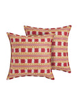 Vibrant Red and Gold Stripe Cushion Cover