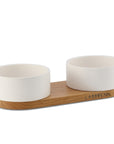 Ceramic Double Pet Buffet in Refined White