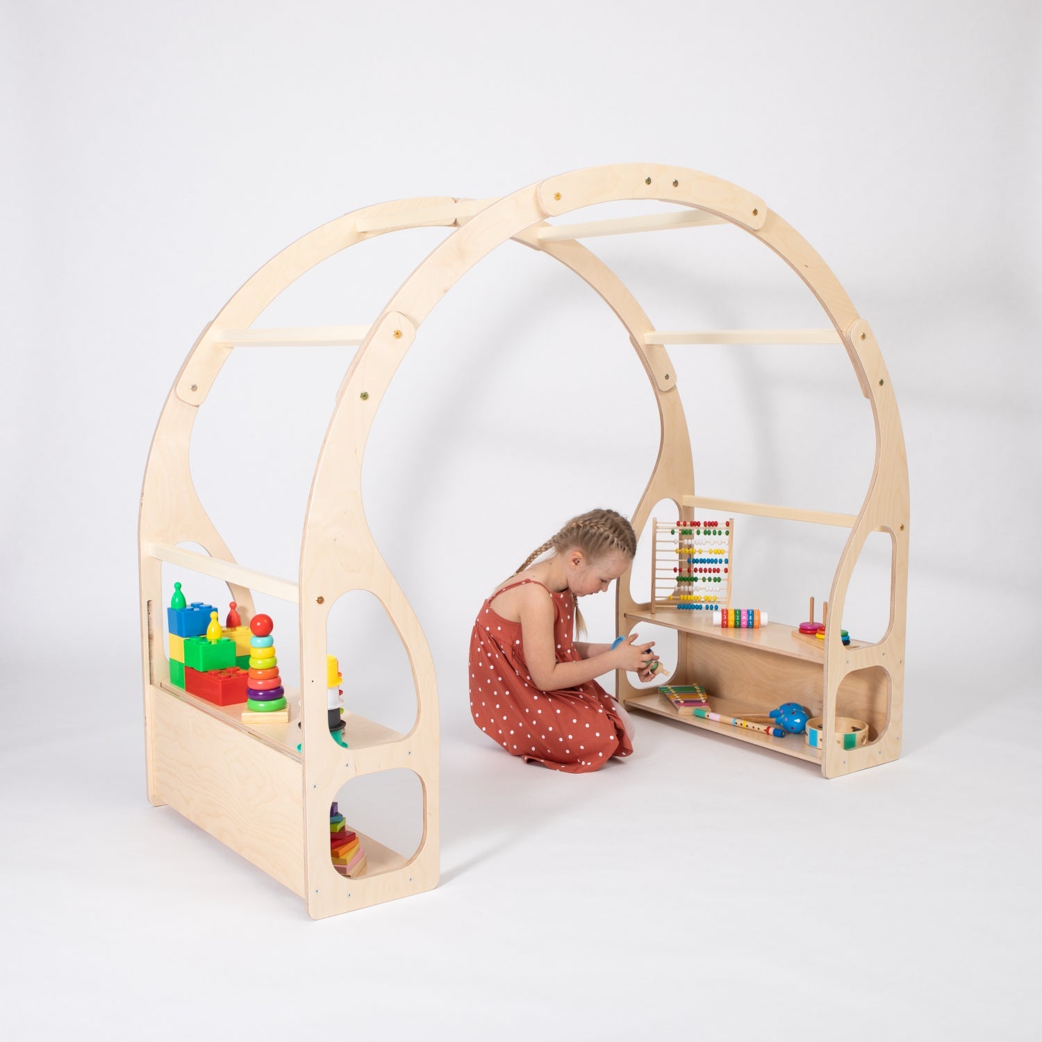 Montessori Toy Shelf and Pretend Play Stand