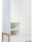 Two Door Wardrobe with Smart Storage and Oak Legs