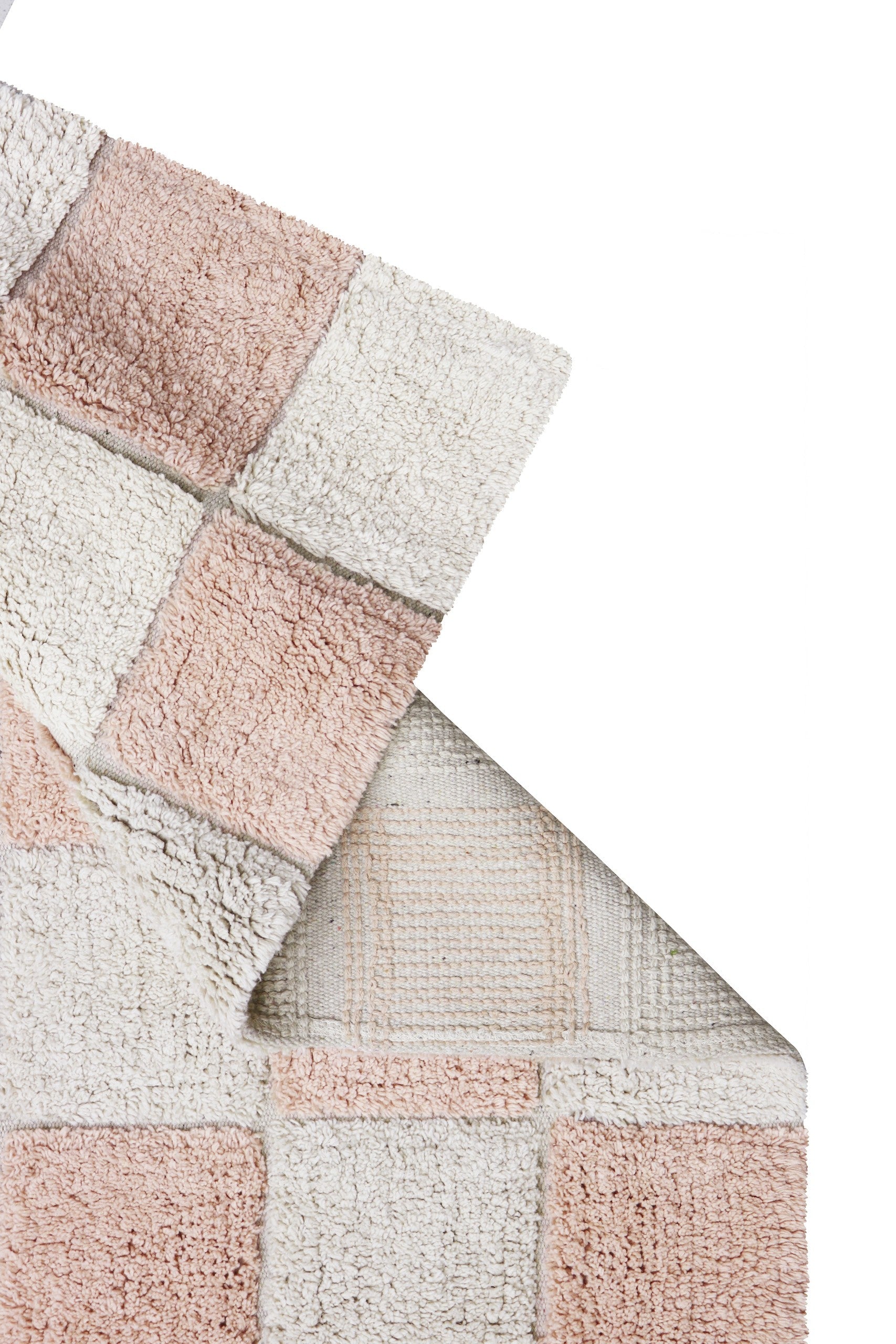 Washable Cotton Rug in Rose Checkerboard 120 x 160 cm