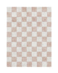 Washable Cotton Rug in Rose Checkerboard 120 x 160 cm