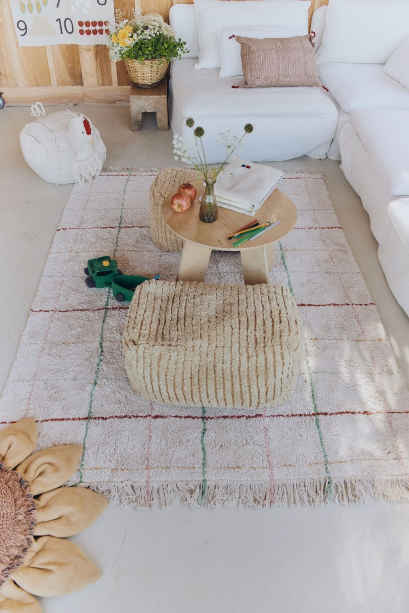 Washable Rug with Colourful Lines 140 x 200 cm