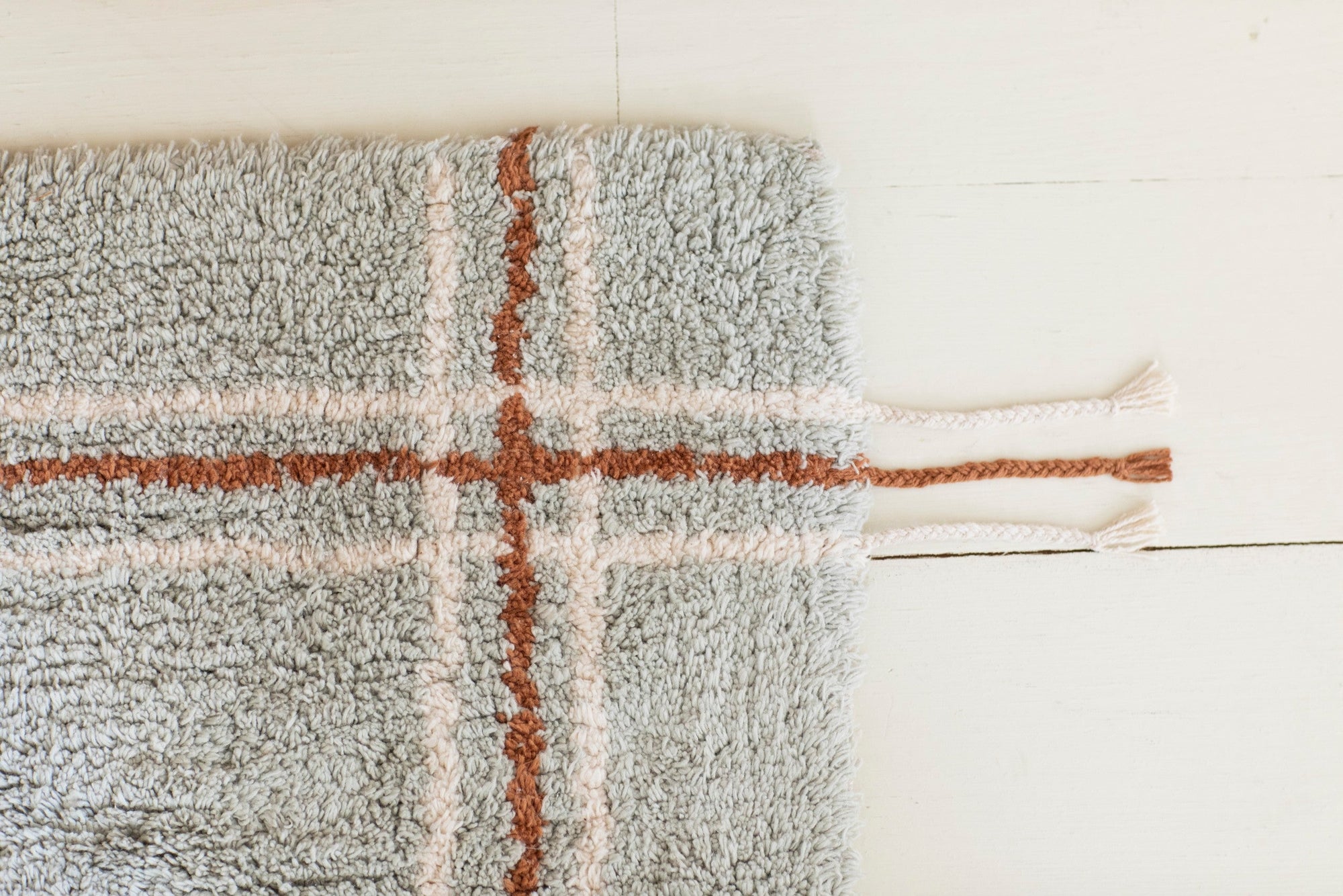 Inspired by Traditional Tea Towels: Handcrafted Blue Sage or Natural RugCycled® Rug - Eco-Friendly &amp; Stylish by Lorena Canals at www.brixbailey.com