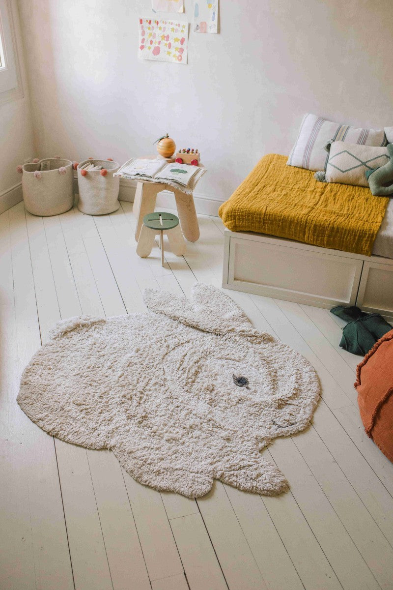 Discover the Playful Charm of Our Bunny Animal Rug - Handcrafted & Eco-Friendly by Lorena Canals at www.brixbailey.com