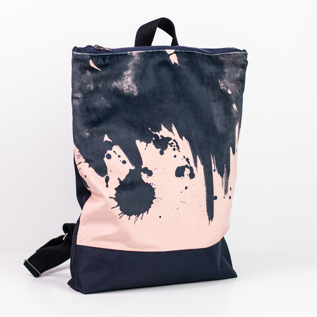 Watercolor Backpack in Pink and Navy
