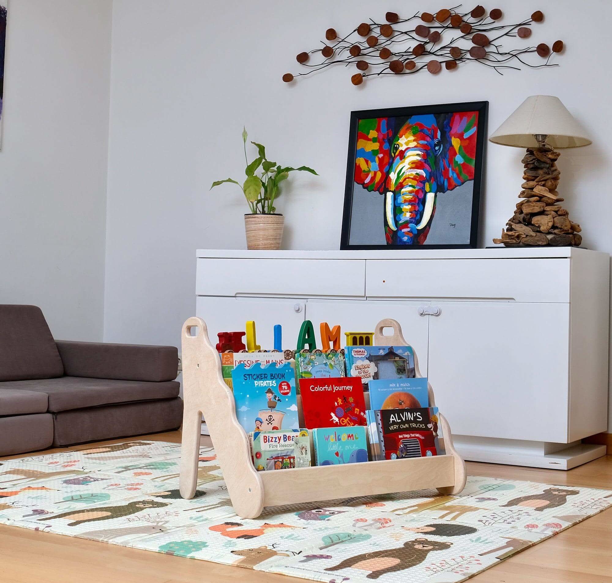 Wave Design Montessori Bookshelf / Medium Size-1