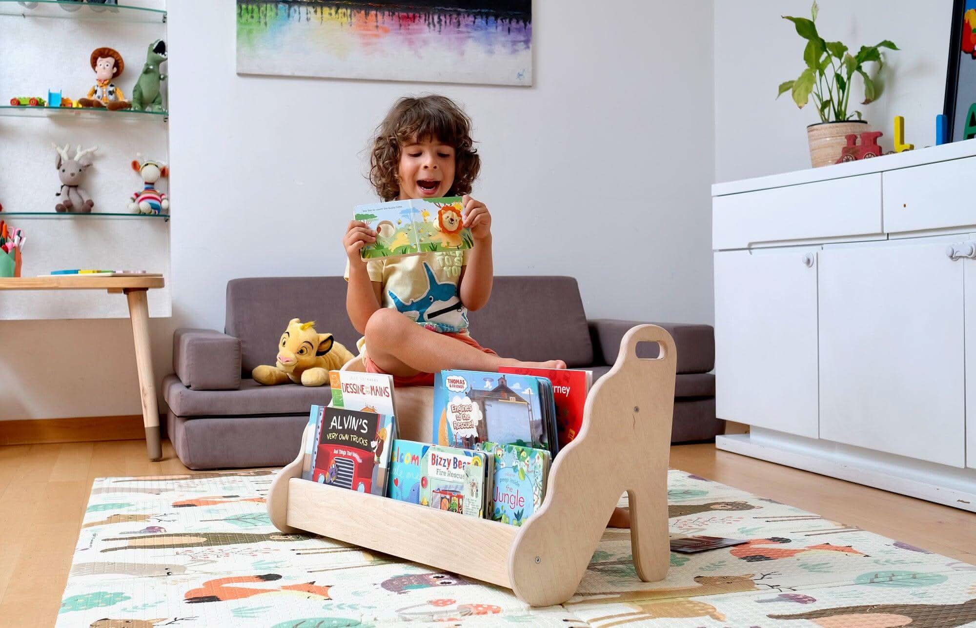 Wave Design Wooden Bookshelf / Small Size-4