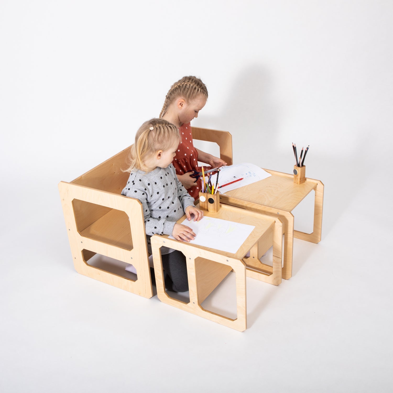 Montessori Weaning Table and Chair Set with Two Chairs
