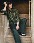 lina blouse | olive check