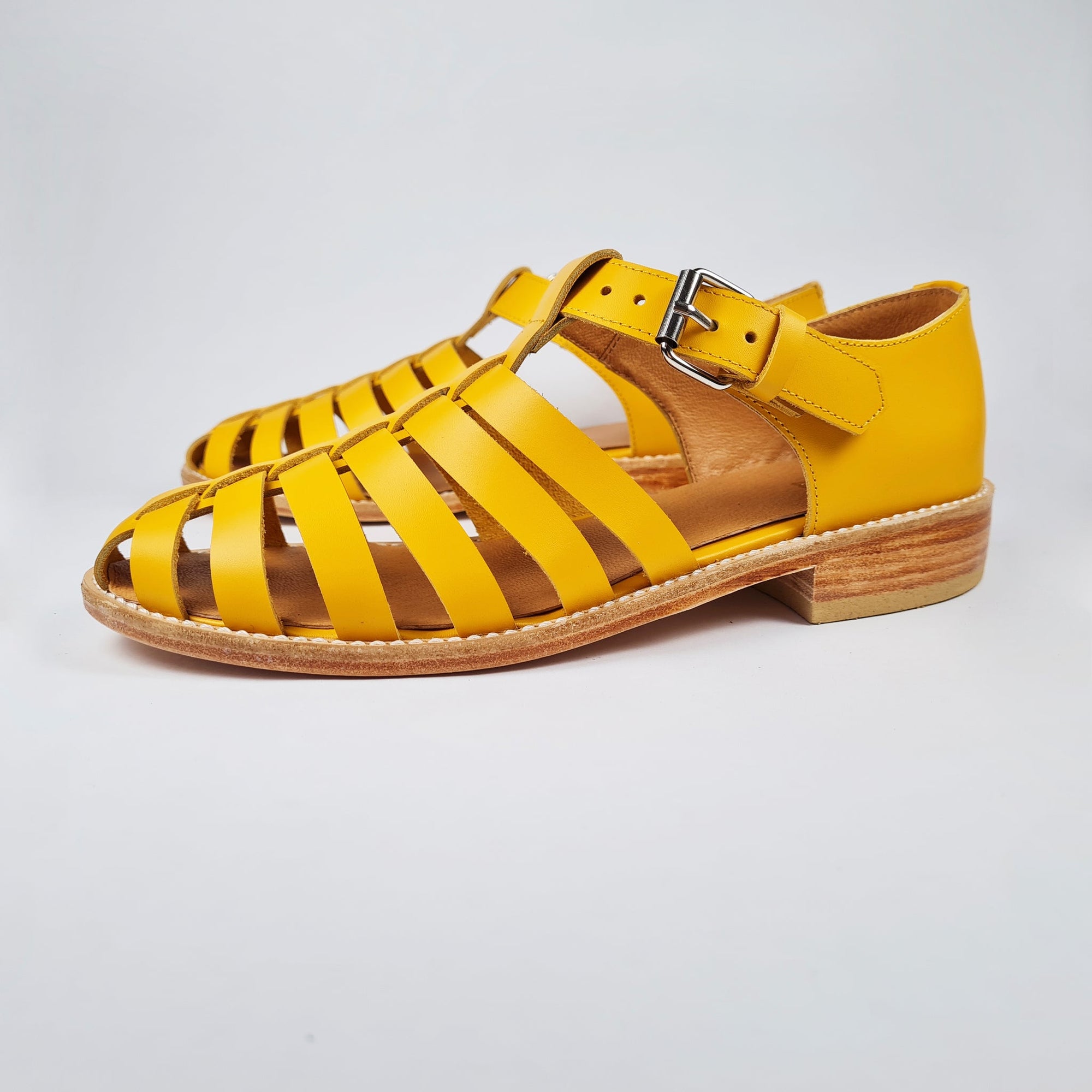 Handmade Yellow Leather Fisherman Sandals