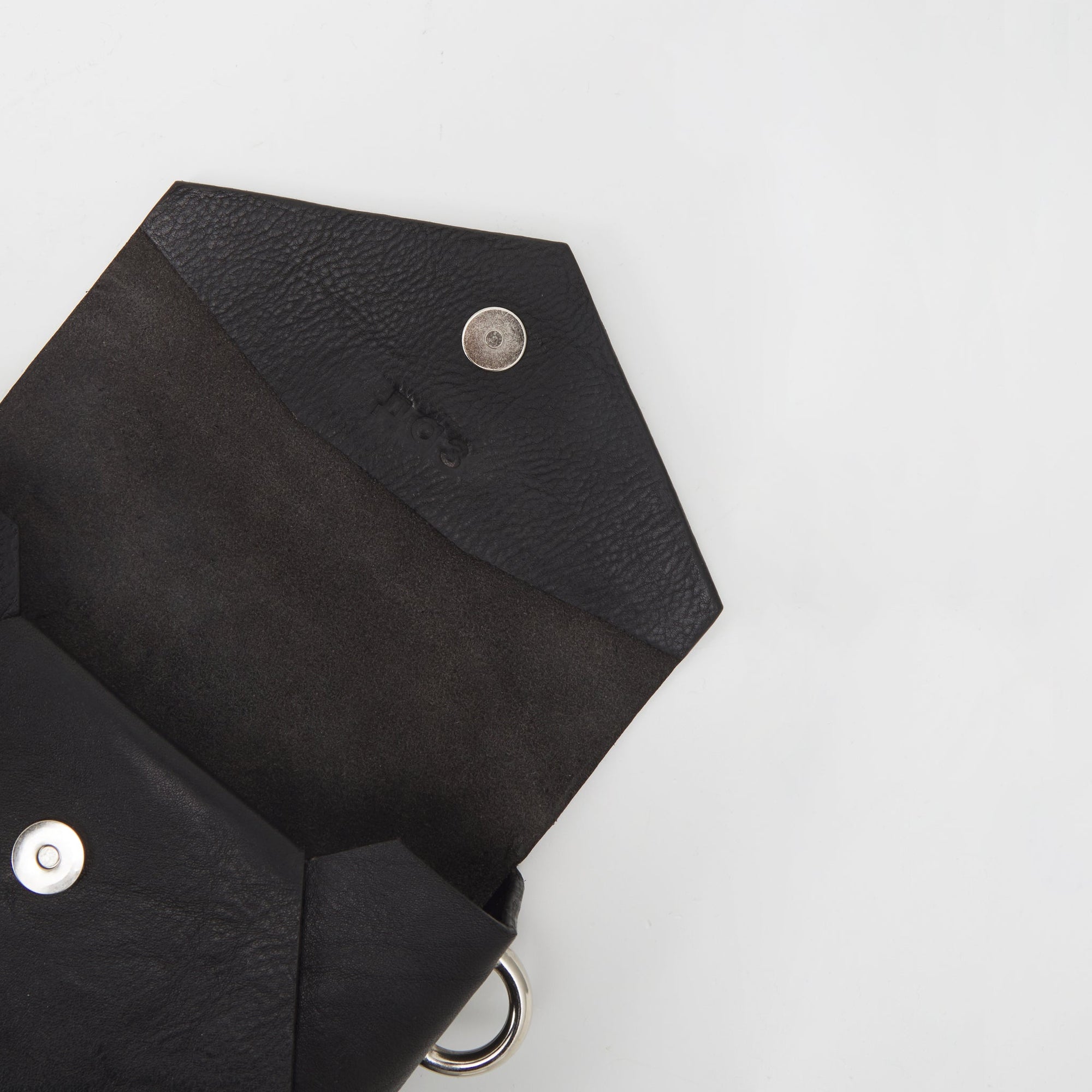 Handmade Black Leather Envelope Bag